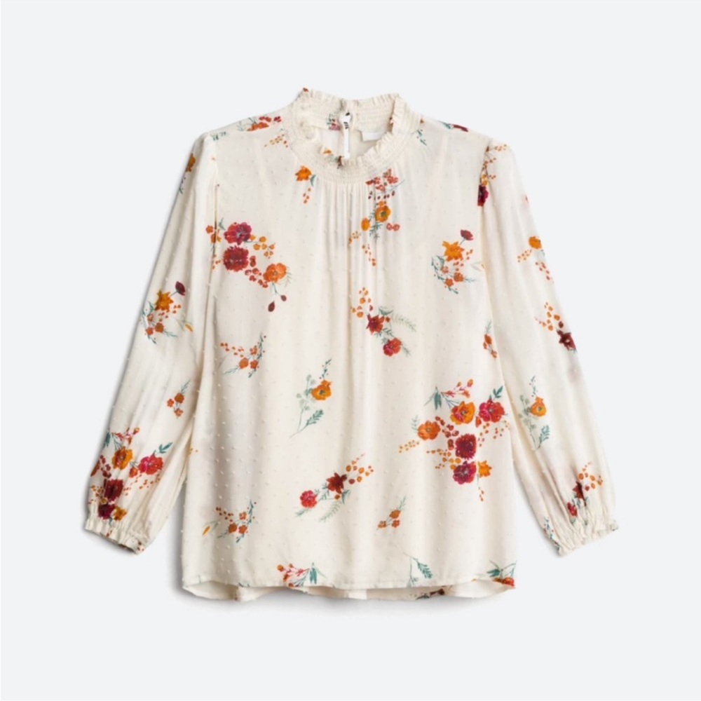 LUQ Cebria Mockneck Swiss Dot Knot Top xl